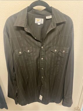 Panhandle Slim Black Pinstripe Western Dress Shirt